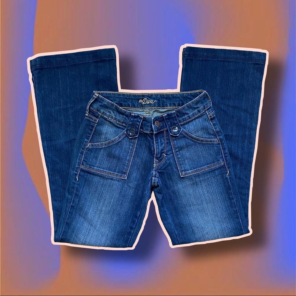 Y2k low rise flared jeans
